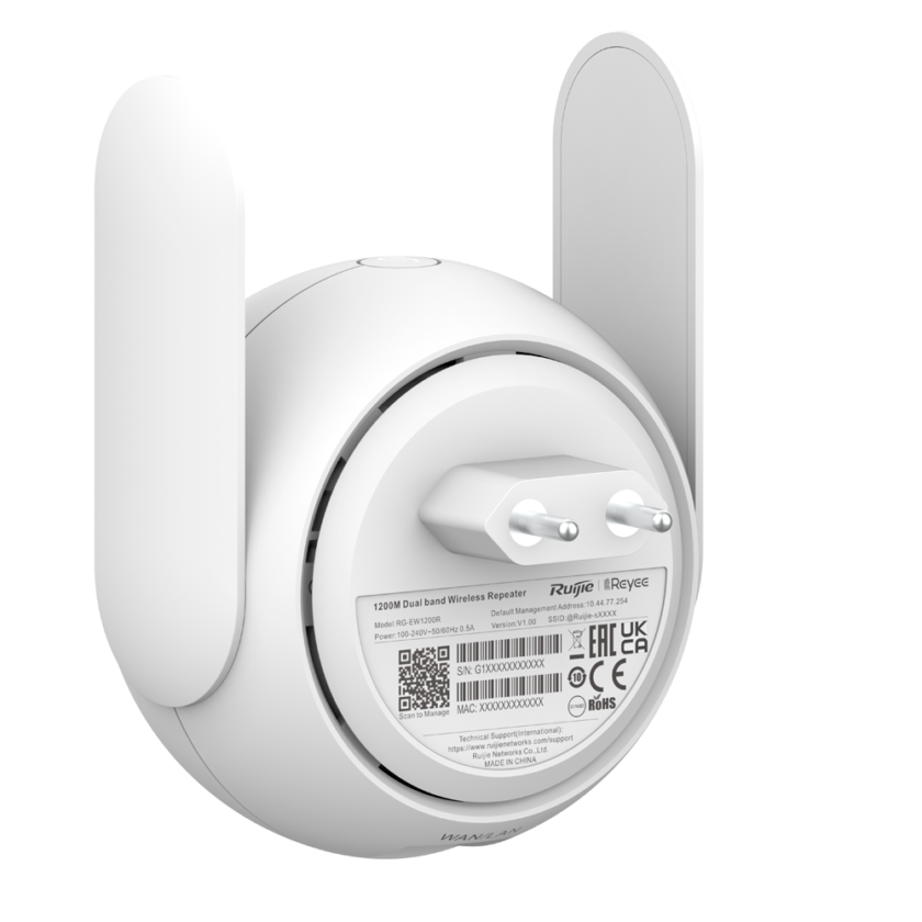 Repetidor Wi‑Fi Reyee Mesh AC1200 de doble banda (RG-EW1200R)