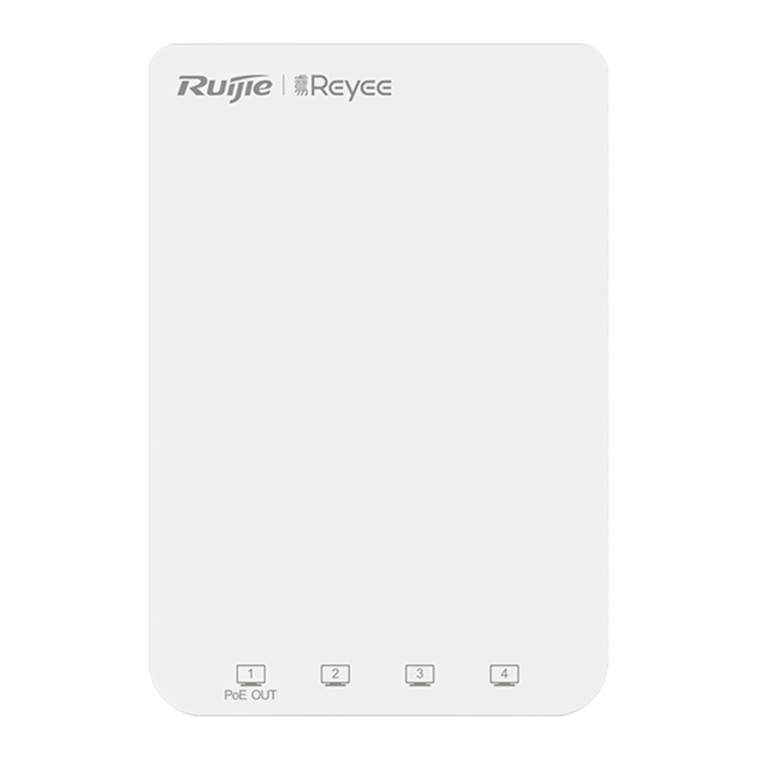 Punto de Acceso Reyee de Pared AC1200 con 5 puertos Gigabit y PoE Passthrough