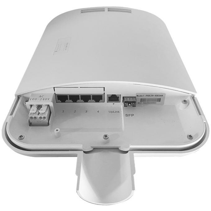 Switch PoE Exterior IP65 Gigabit con 4 puertos PoE y SFP