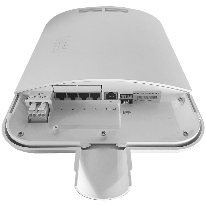 Switch PoE Exterior IP65 Gigabit con 4 puertos PoE y SFP